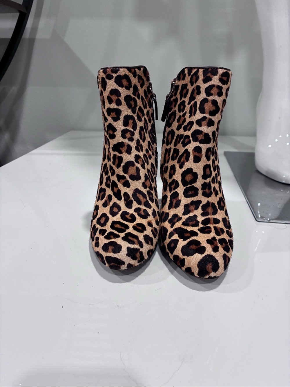 Tory Burch Leopard Print Ankle Booties in Tan and Black